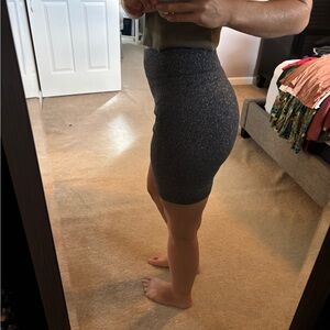 Express Glittering Dark Gray Pencil Skirt